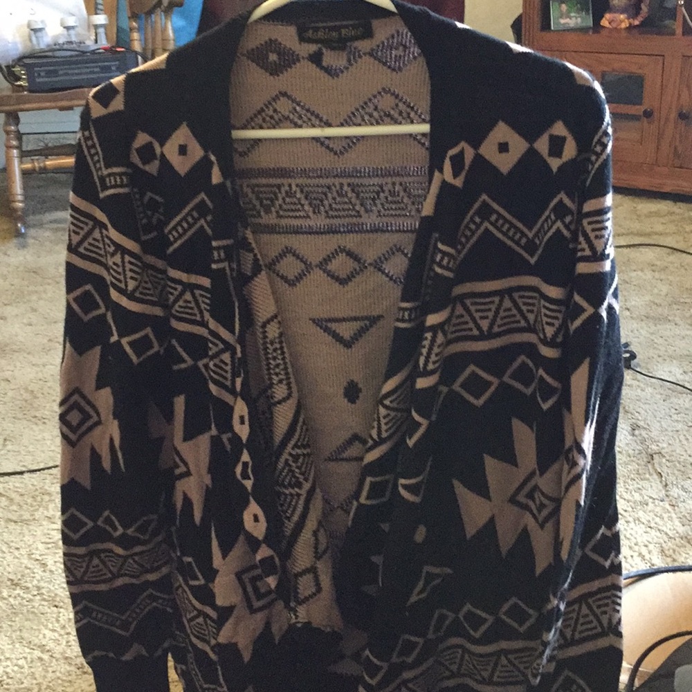 Pink and Black Tribal Cardigan